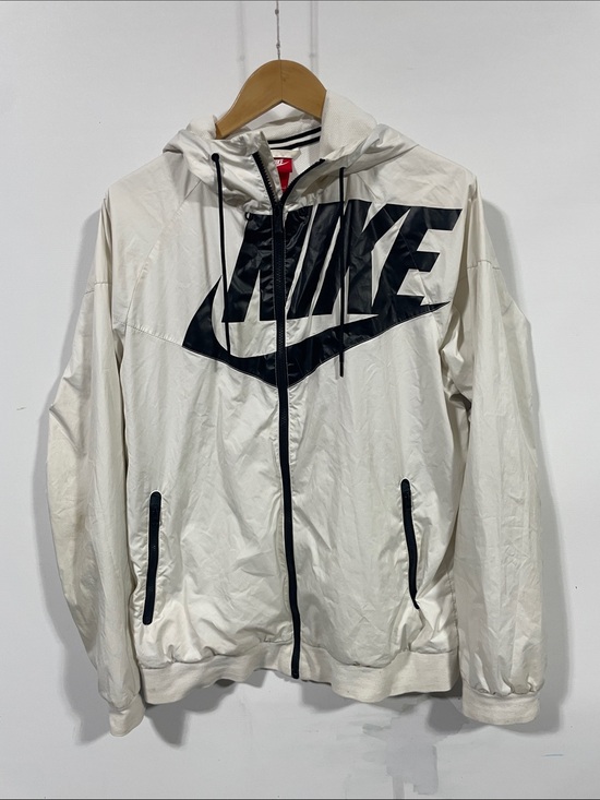 Nike Other - Nike Off-White Windbreaker Jacket with Black Logo